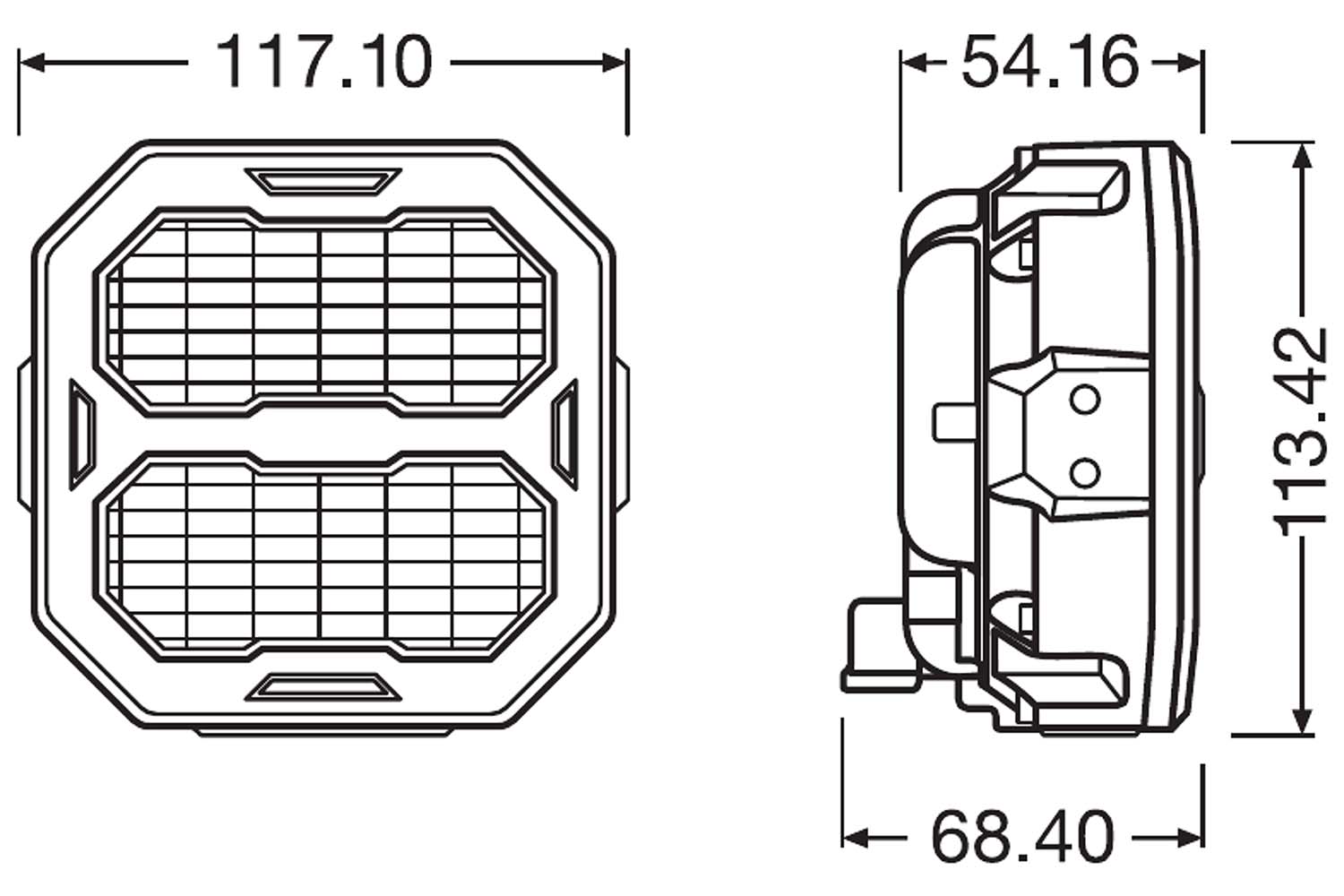 Maße, OSRAM PX1500 Flood Scheinwerfer