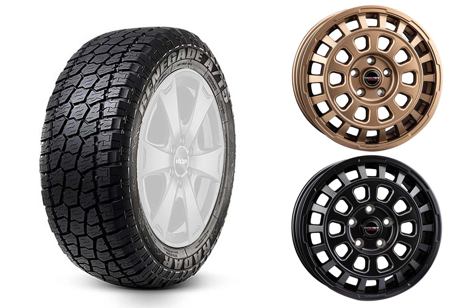 Radar Renegade A/T-5 All Terrain 265/65R18 auf Borbet CW7