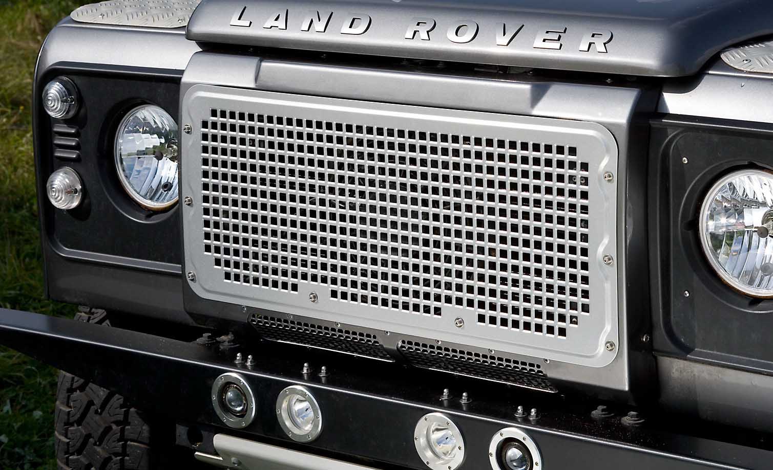 Heritage Style Kühlergrill Aluminium für Land Rover Defender mit Klimaanlage, silber