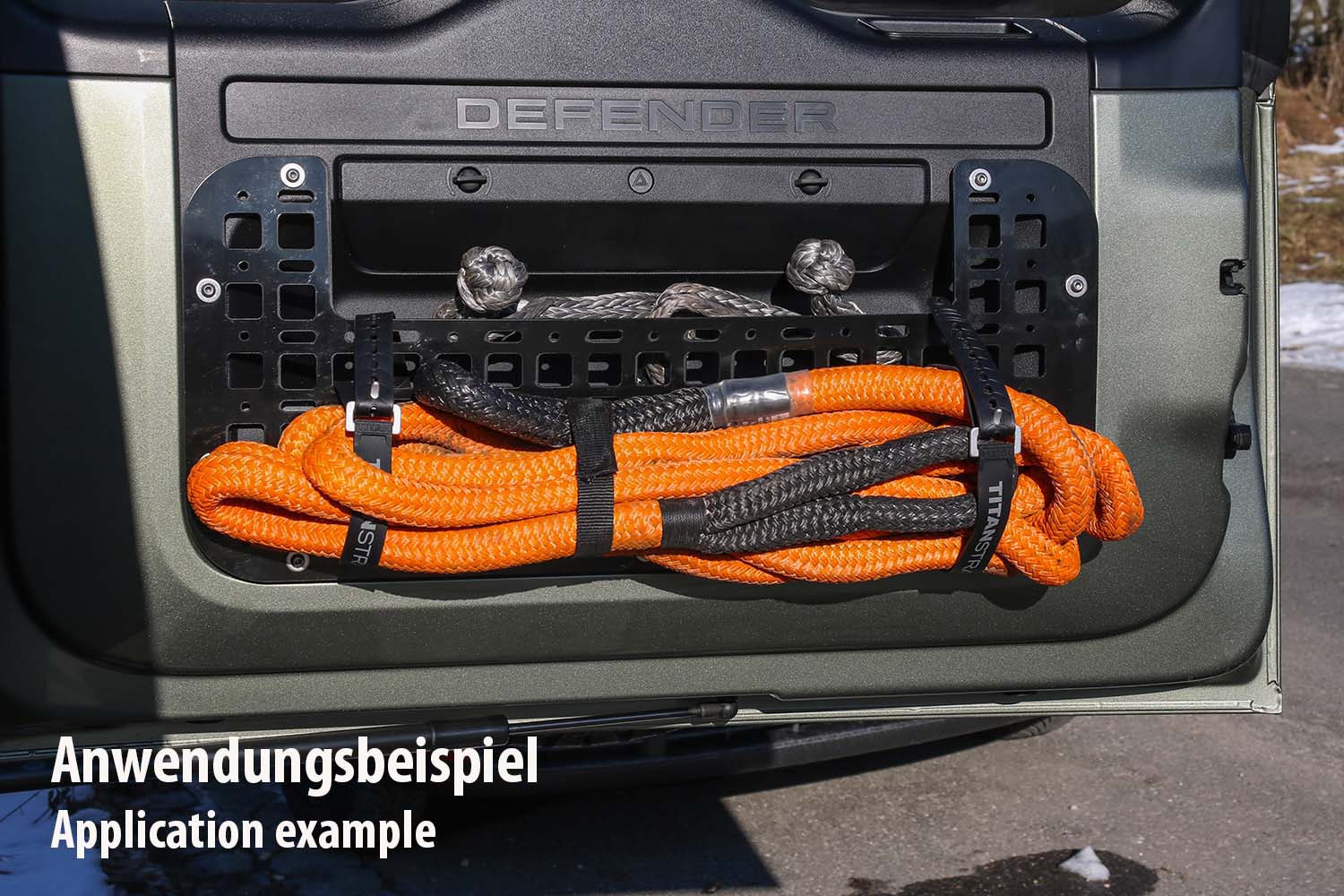 Tailgate Organizer aus gelasertem HDPE, für New Defender, Mit MOLLE-Funktion