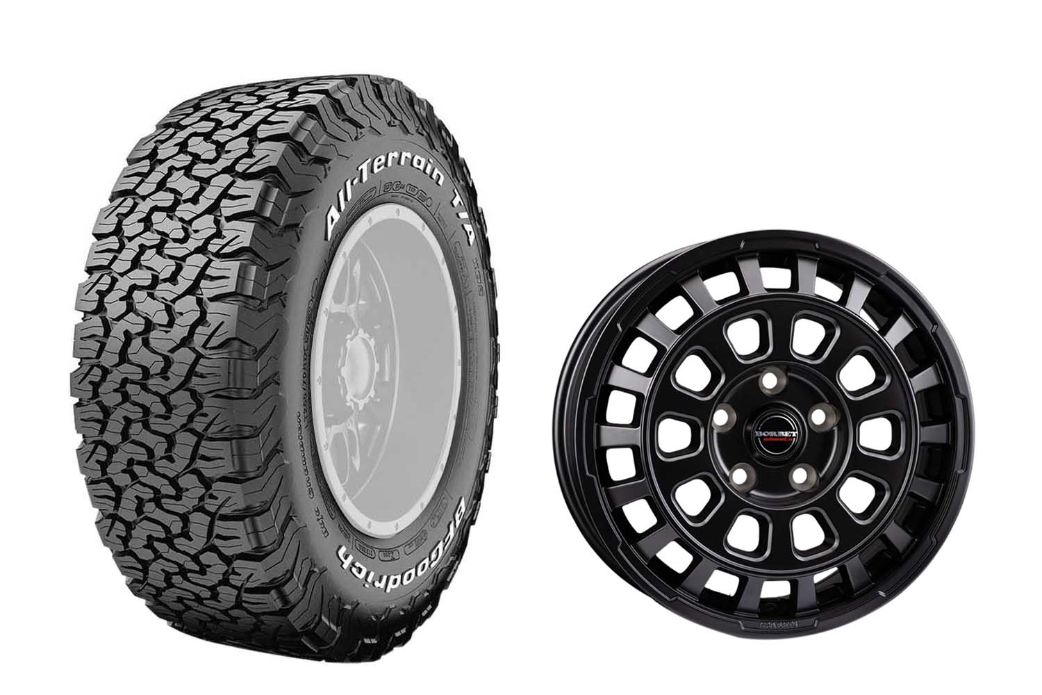 BF Goodrich 265/65R18 All Terrain T/A KO2 auf Borbet CW7 matt Schwarz