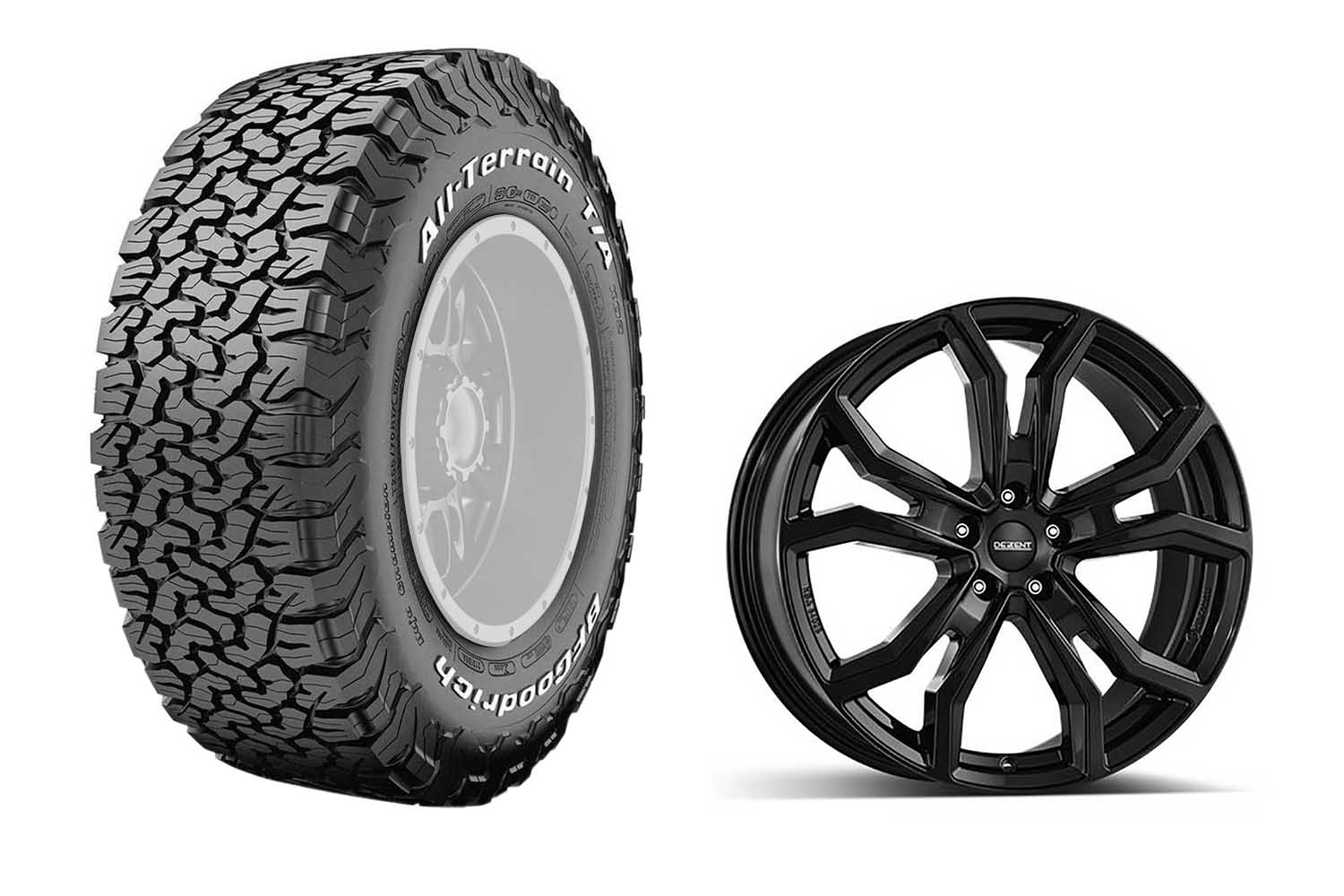 Komplettradsatz BF Goodrich All Terrain T/A KO2 275/55R20 115S auf Dezent TV black 9x20“ ET43