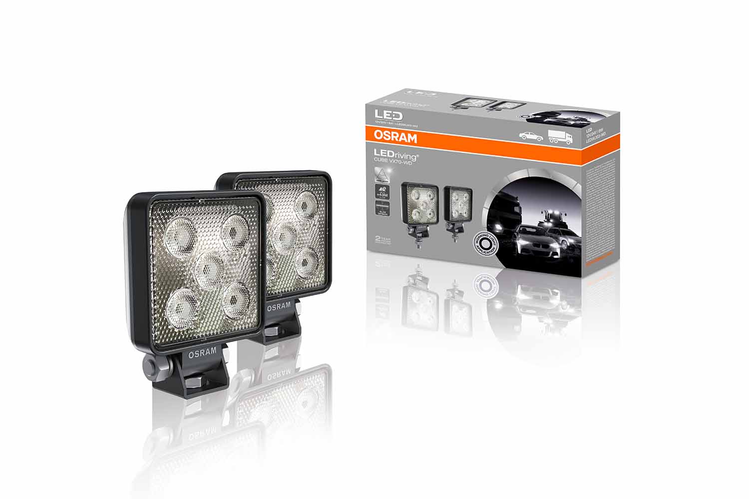 Osram LED WL eckig VX70-SP Set, Arbeitsscheinwerfer