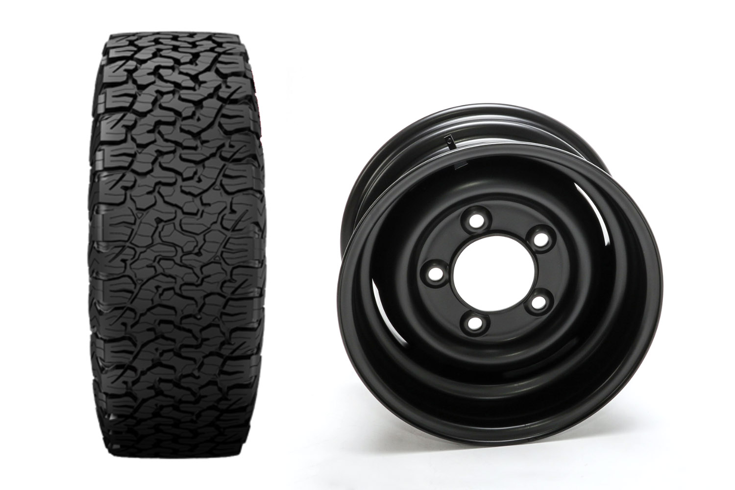 Komplettradsatz BF Goodrich 285/75R16 All Terrain T/A KO2 auf ANR CLASSICS Stahlfelge Defender