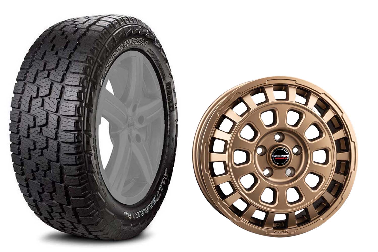 Pirelli Scorpion A/T plus All Terrain 265/65R18 auf Borbet CW7 matt Bronze