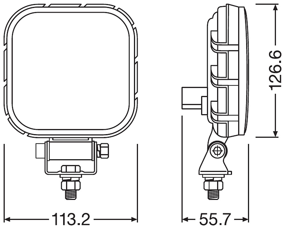 VX120S-WD, eckig, Rückfahrscheinwerfer, ECE Zertifizierung