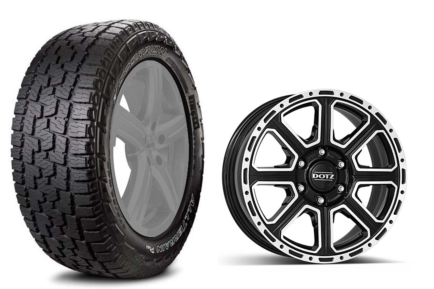 Pirelli Scorpion A/T plus 265/65R18 114T auf Alufelge Dotz Kalahari Dark 8x18"