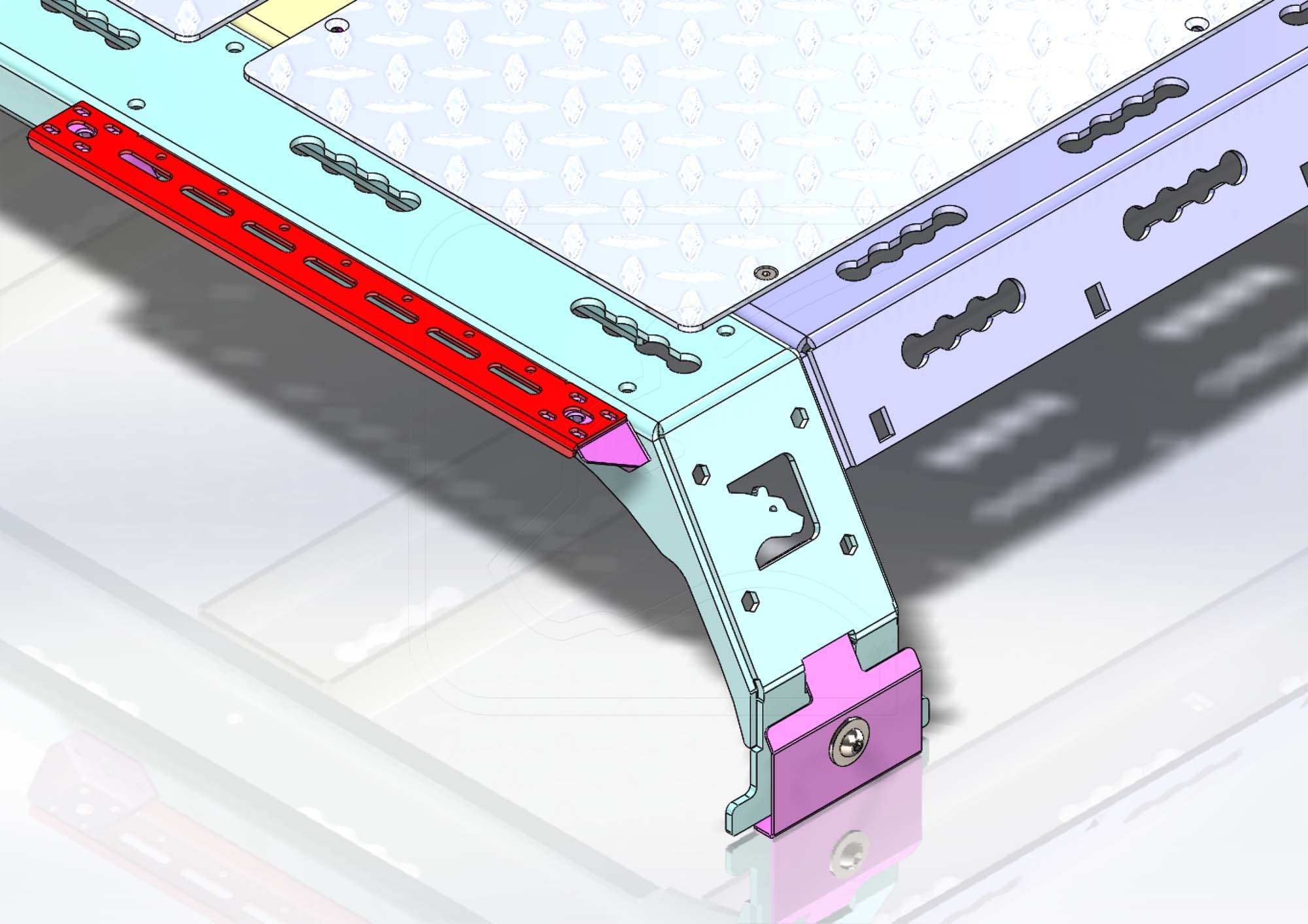 Zeichnung, Detail Verbindungsstück für Scheinwerferhalter