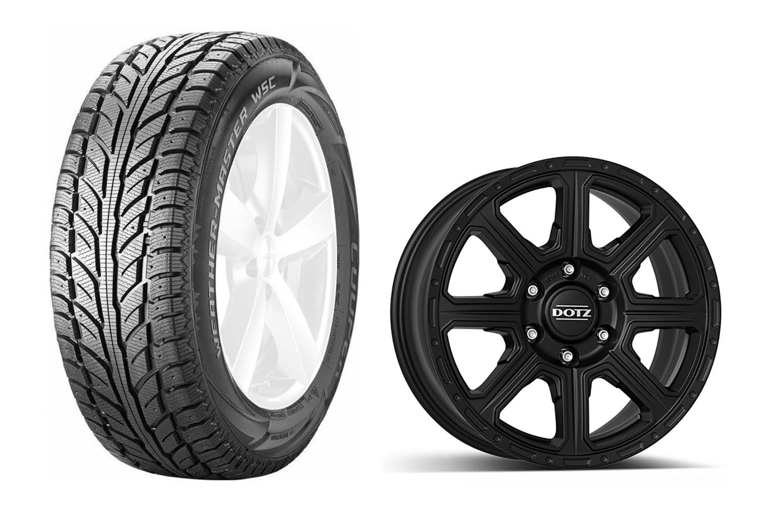 Cooper Weathermaster WSC 265/65R18 auf Alufelge Dotz Kalahari Schwarz 8x18" ET30