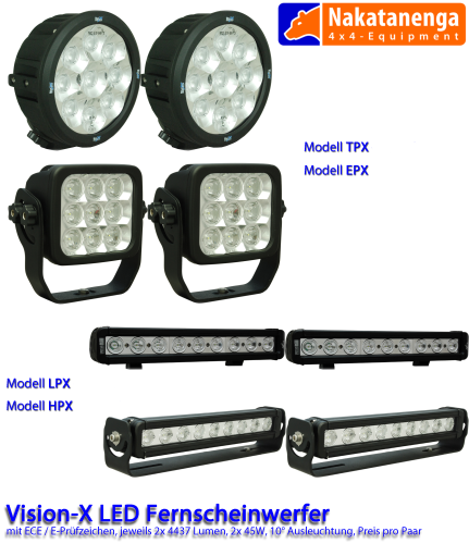 LED Zusatzscheinwerfer mit E-Prüfzeichen und Zulassung als Fernscheinwerfer