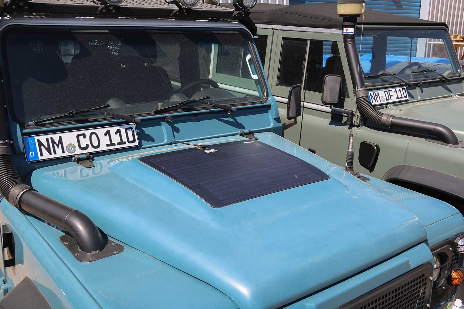 Solar panel for hood, 12V, for various vehicles