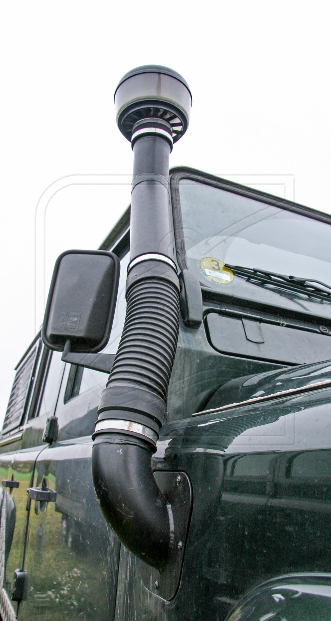 Raised Air Intake for Land Rover Defender 300Tdi, Td5 and Td4, fitted to  right-hand side.