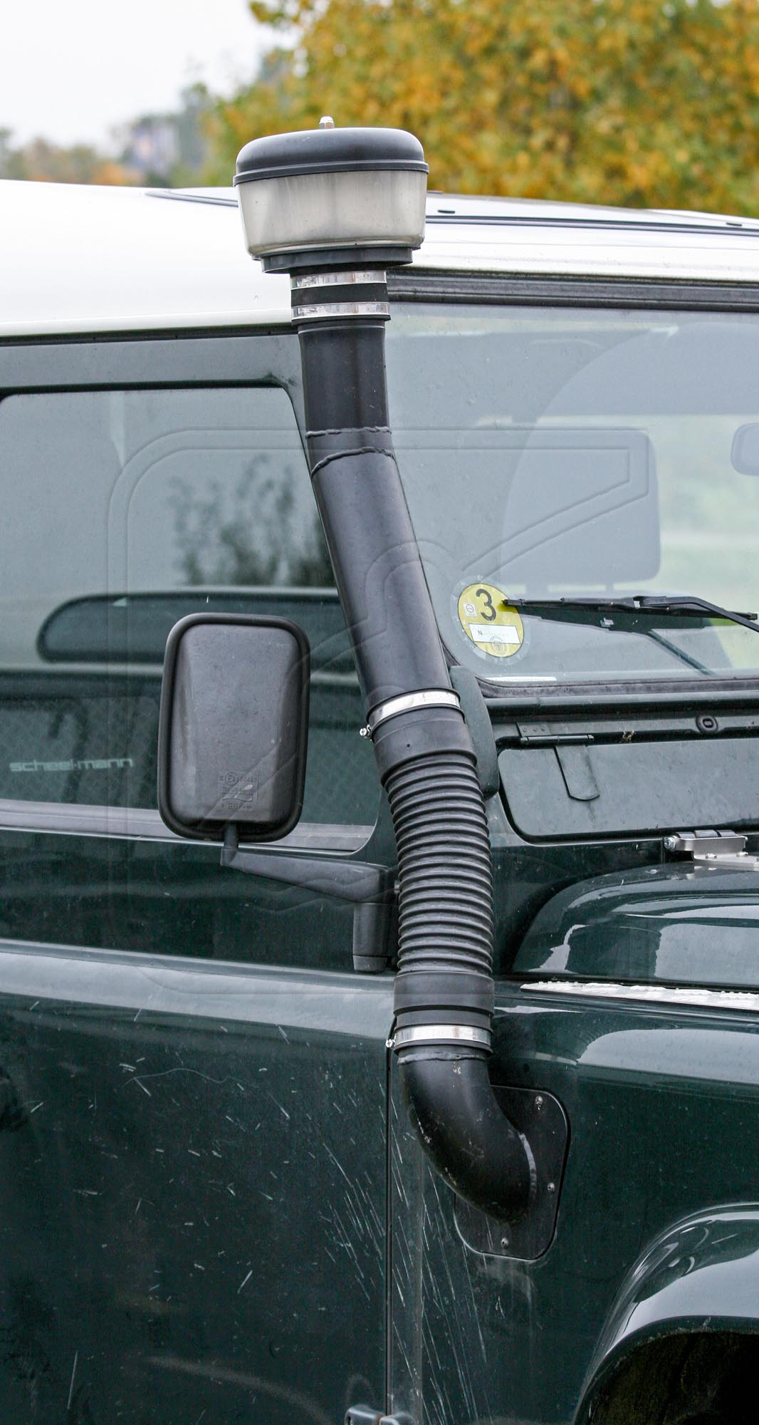 Raised Air Intake for Land Rover Defender 300Tdi, Td5 and Td4, fitted to  right-hand side.